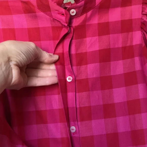 Vilagallo precious Tatiana fuchsia and berry red check top - Picture 9 of 12